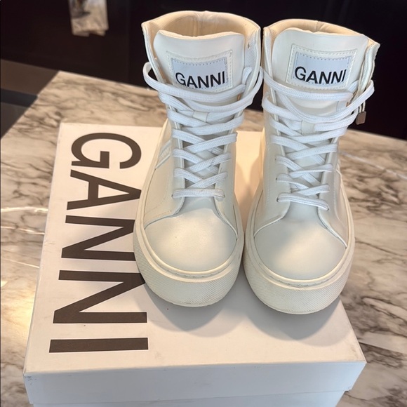Ganni Shoes - Ganni White Sneakers High-Top Sold out in stores Women’s Sz 9 or 39 Authentic